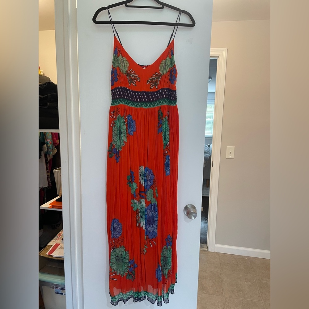 Anthropologie MAEVE brand Orange maxi dress